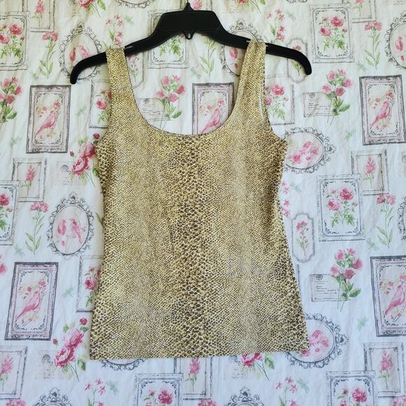 Vintage Bershka Women's Size Medium Snake Print Tank Top Camisole Y2K 90s Animal - Picture 1 of 6